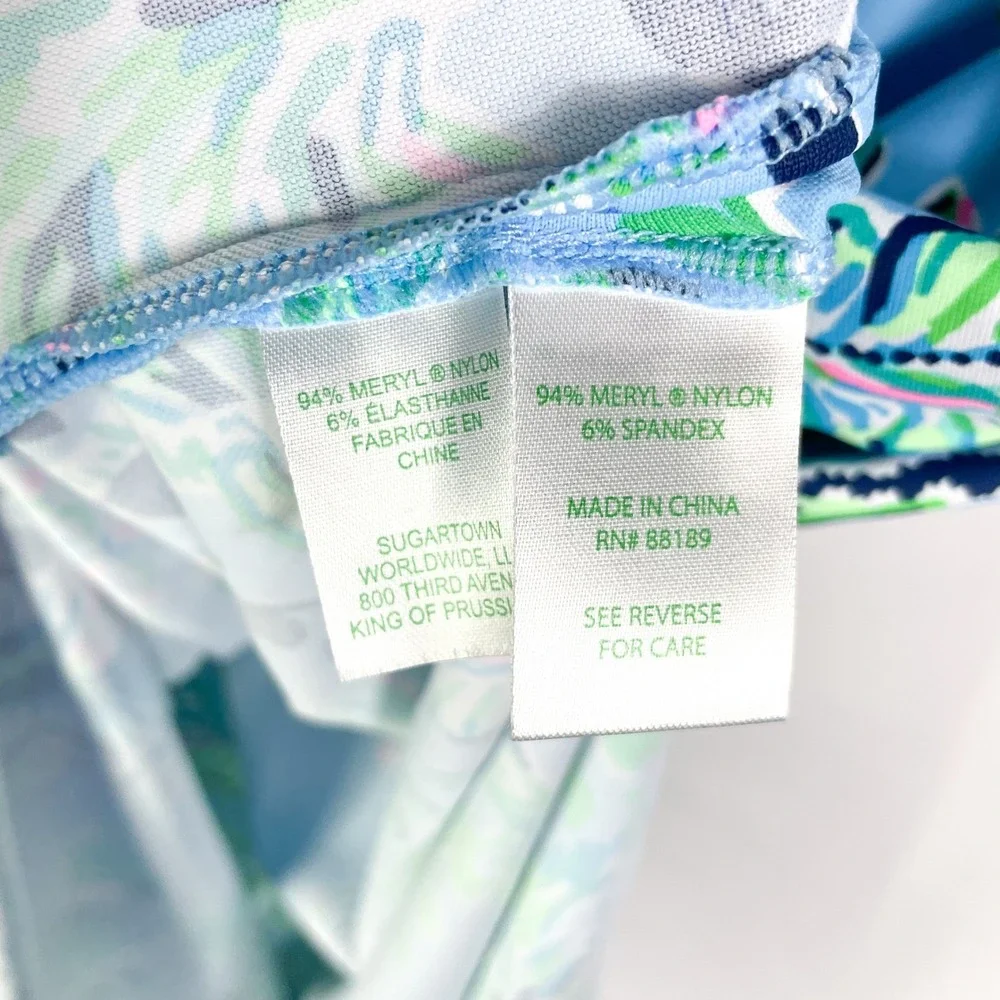 Lilly Pulitzer Seralina UPF 50 Maxi Dress Frenchie Blue Mosaic Shells Sz S - Picture 9 of 11